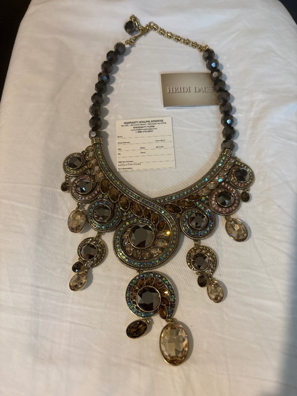 Heidi Daus Swirl Happy Art Deco Statement  Necklace